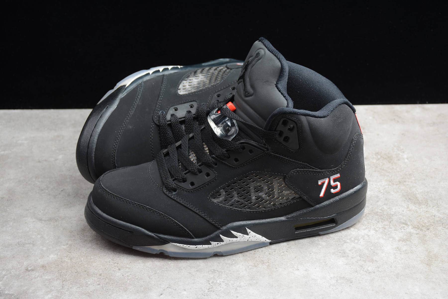 New Air Jordan 5 Black with 75 Number